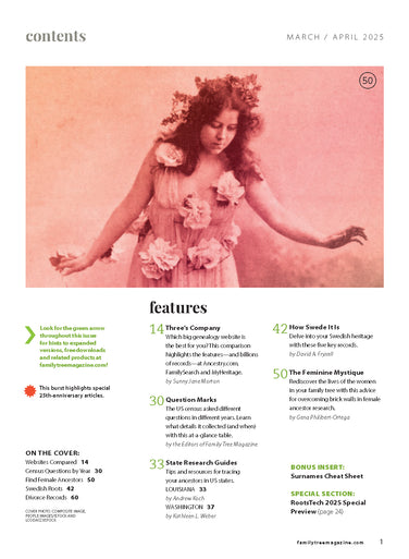 Family Tree Magazine March/April 2025 Digital Edition