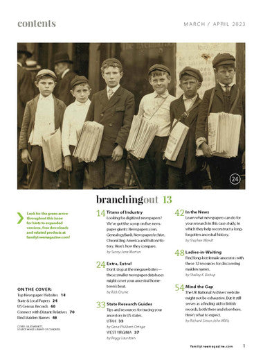 Family Tree Magazine March/April 2023 Digital Edition