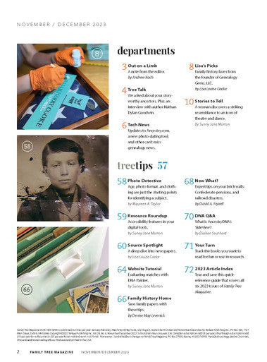 Family Tree Magazine November/December 2023 Digital Edition