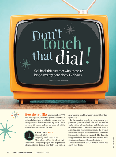 Family Tree Magazine July/August 2024 Digital Edition
