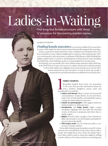 Family Tree Magazine March/April 2023 Digital Edition