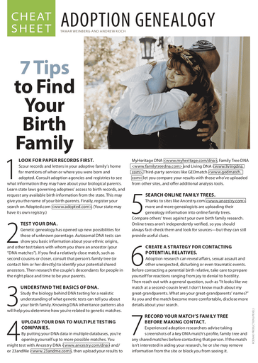 Adoption Genealogy Cheat Sheet