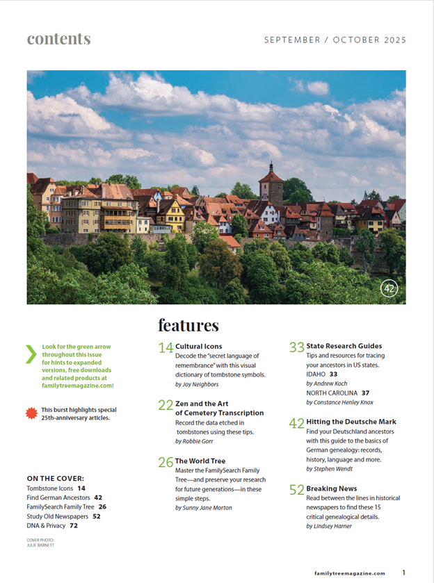 Family Tree Magazine September/October 2025 Digital Edition