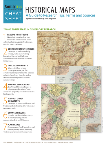 Historical Maps Cheat Sheet