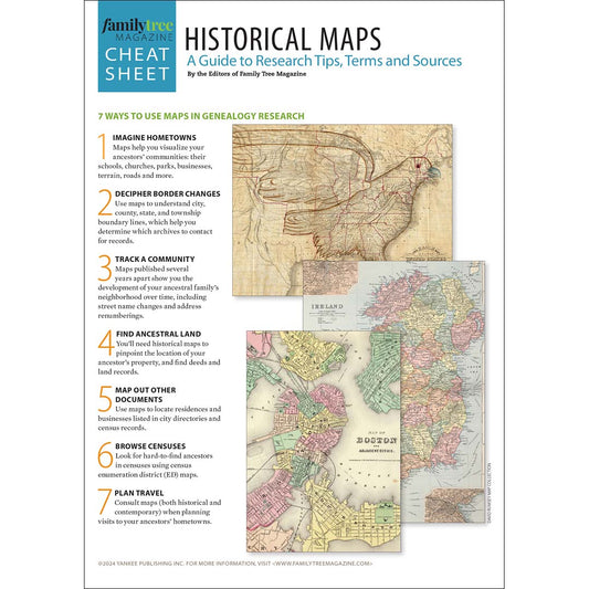 Historical Maps Cheat Sheet