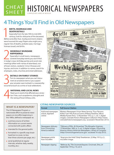 Genealogy Records Cheat Sheets Collection