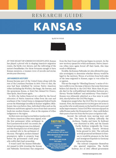 Kansas Research Guide Digital Download