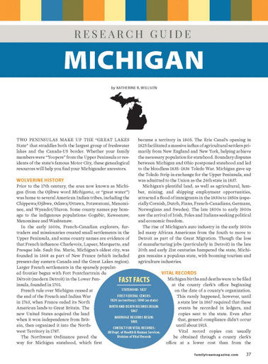 Michigan Research Guide Digital Download