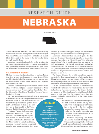 Nebraska Research Guide Digital Download