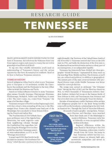 Tennessee Research Guide Digital Download
