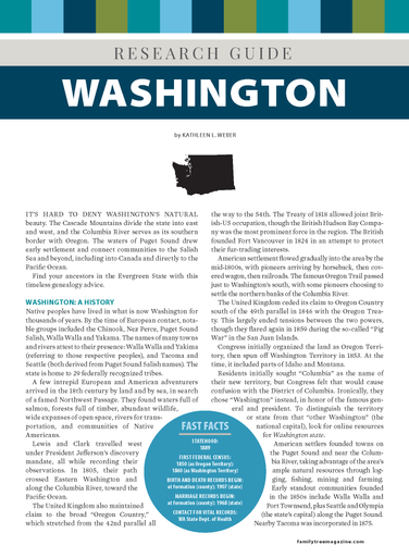 Washington Research Guide Digital Download