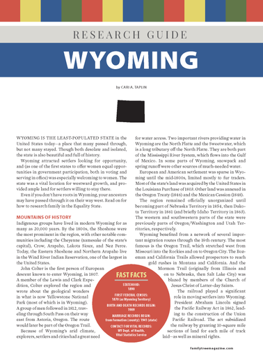 Wyoming Research Guide Digital Download