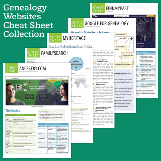 Genealogy Websites Cheat Sheets Collection