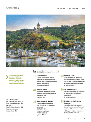Family Tree Magazine January/February 2021 Digital Edition