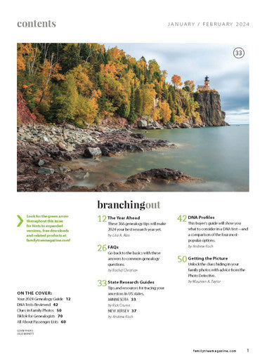 Family Tree Magazine January/February 2024 Digital Edition