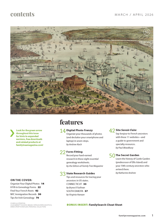 Family Tree Magazine March/April 2026 Digital Edition