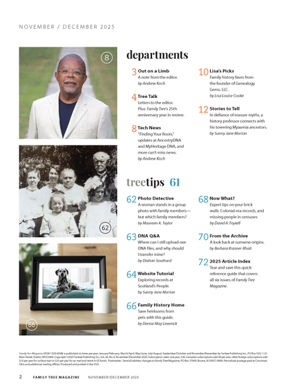 Family Tree Magazine November/December 2025 Digital Edition