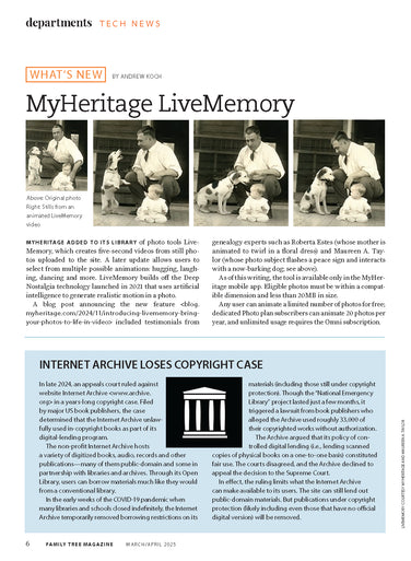 Family Tree Magazine March/April 2025 Digital Edition