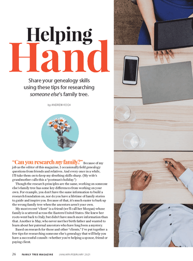 Family Tree Magazine January/February 2021 Digital Edition
