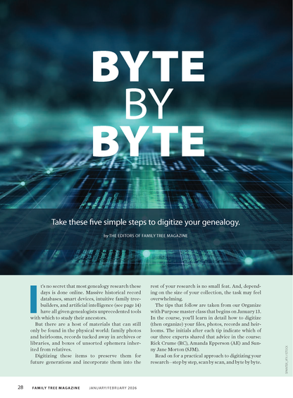 Family Tree Magazine January/February 2026 Digital Edition