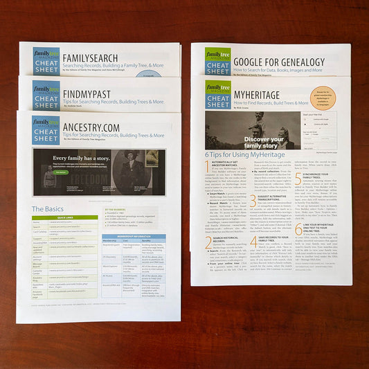 Genealogy Websites Cheat Sheets Collection - Print Edition