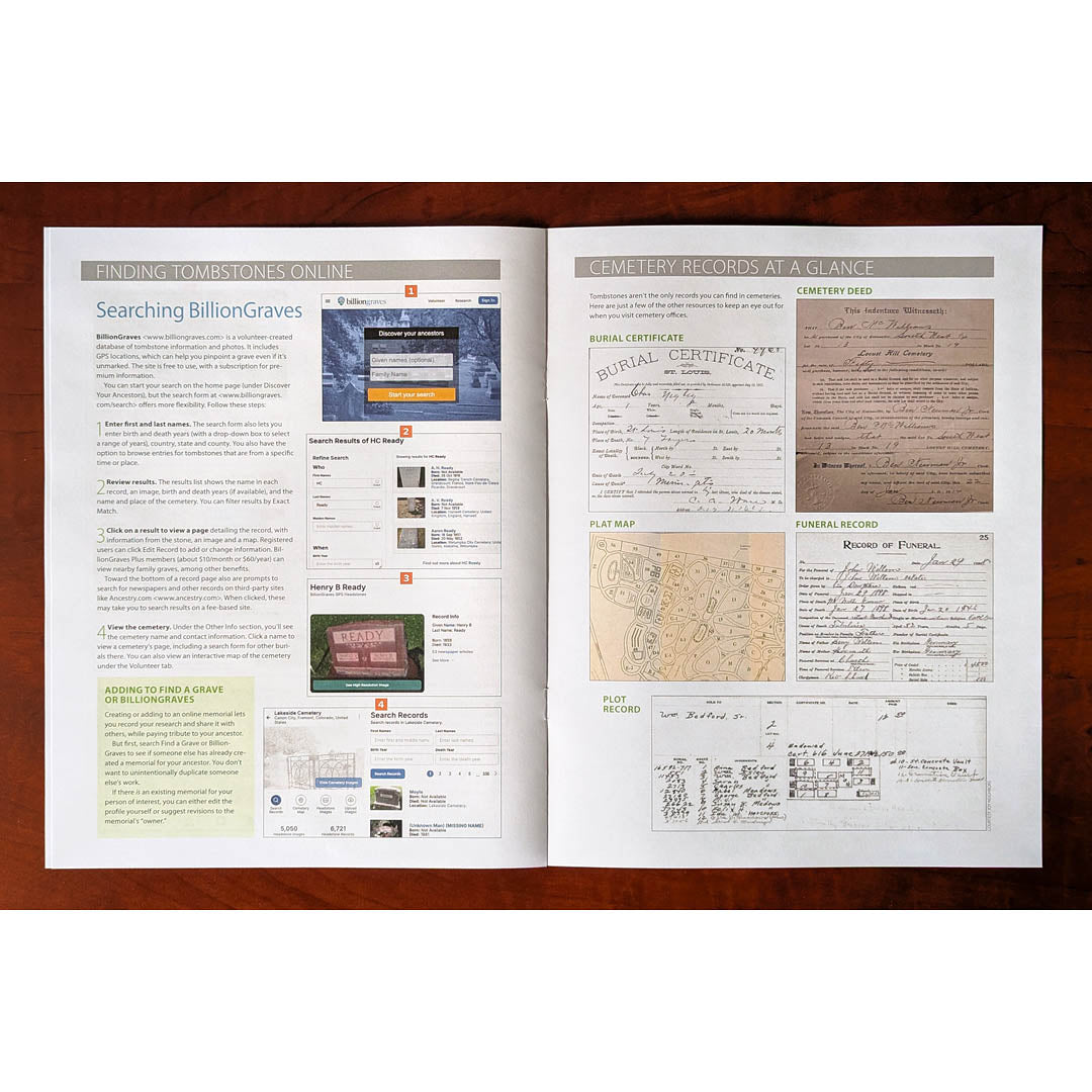 Cemetery Research Cheat Sheet - Print Edition