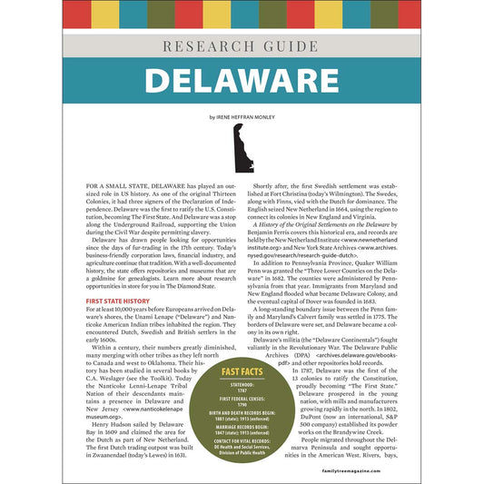 Delaware Research Guide Digital Download