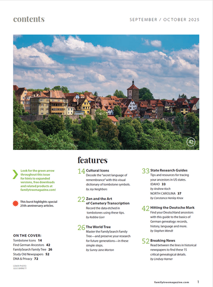 Family Tree Magazine September/October 2025 Digital Edition