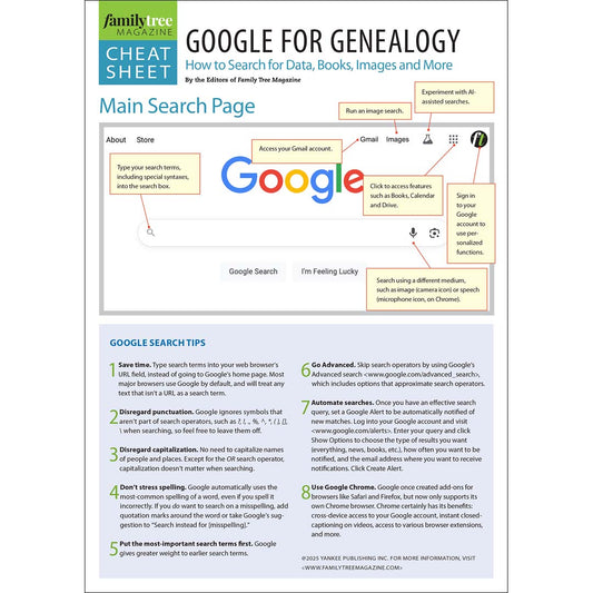 Genealogist's Google Cheat Sheet