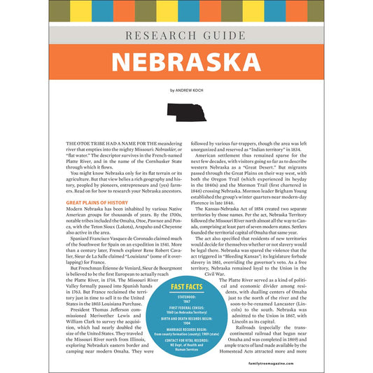 Nebraska Research Guide Digital Download