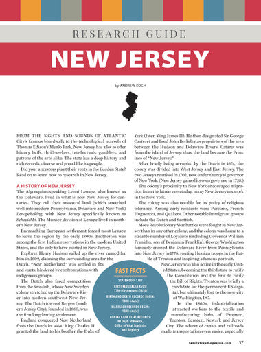New Jersey Research Guide Digital Download
