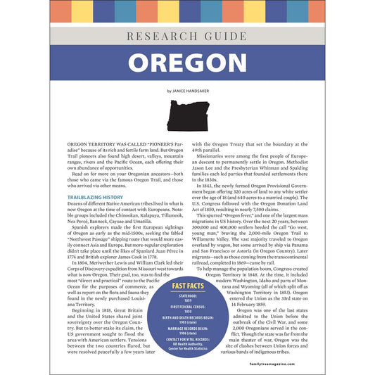 Oregon Research Guide Digital Download