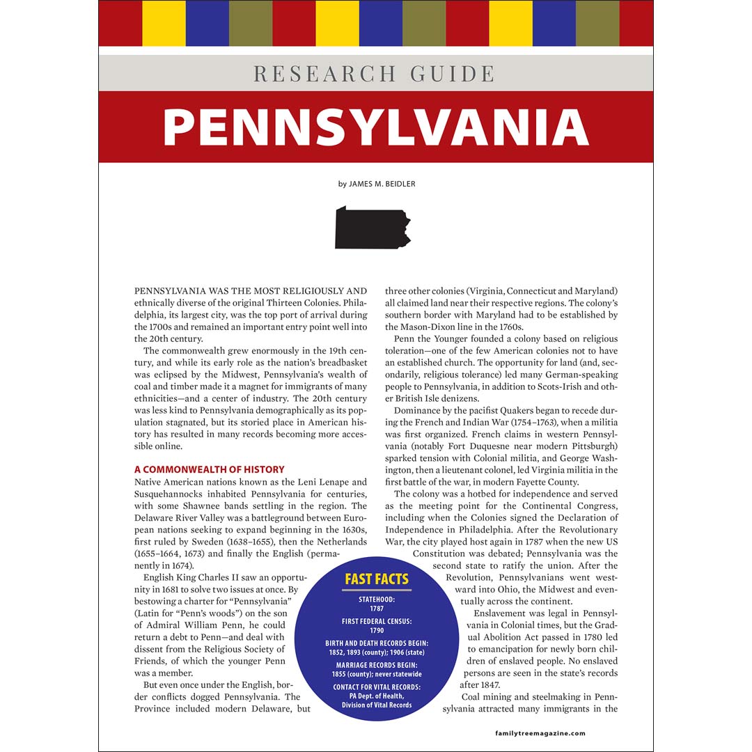 Pennsylvania Research Guide Digital Download