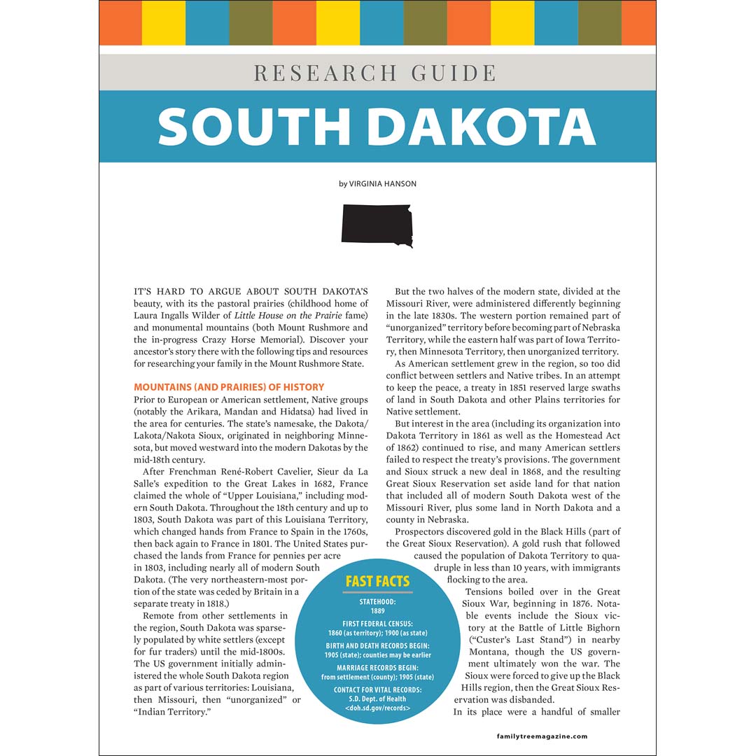 South Dakota Research Guide Digital Download