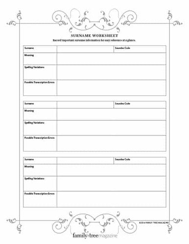 Essential Family Tree Forms – Family Tree Magazine Store